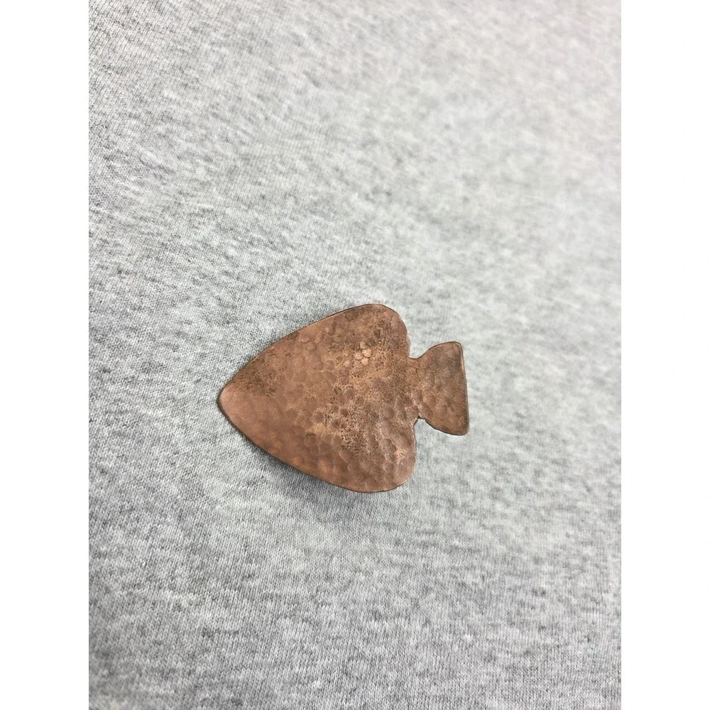 Vintage 1981 Handmade Hammered Copper Navajo Arrowhead Belt Buckle Southwestern